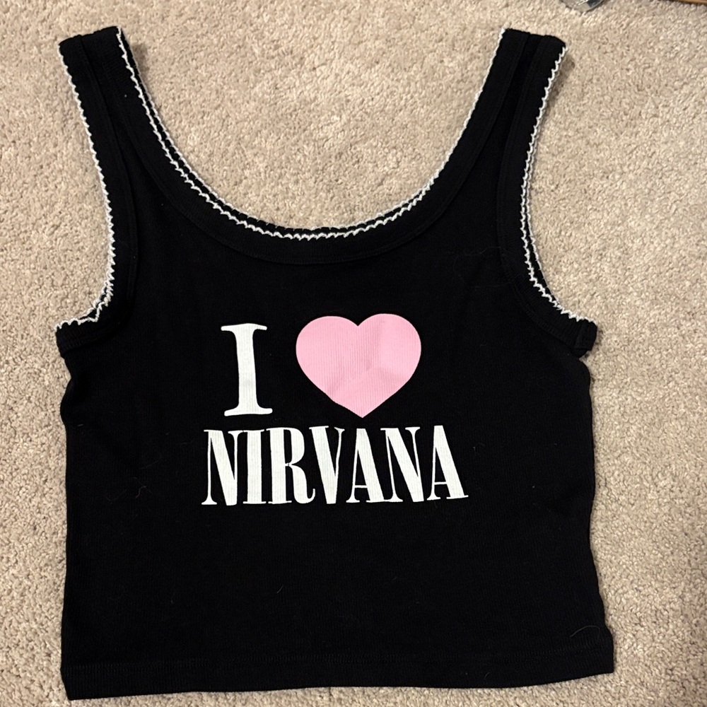 NIRVANA Black and Pink Kids Tank Top